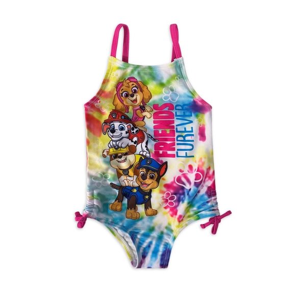 NWT Paw Patrol Baby Toddler Girl's Summer Colorful One-Piece Swimsuit Size 12M - Picture 2 of 3